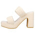 Фото #3 товара BEACH by Matisse Gem Platform Block Heels Womens White Dress Sandals GEM-125