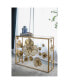Gold Console Table with Mirrored Glass Top, Modern Entryway Table