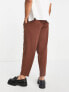 ASOS DESIGN oversized tapered smart trouser in chocolate brown