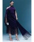 Plus Size Scarf Neck Fringe Dress Parachute Purple, 14 - фото #1