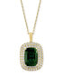 ფოტო #3 პროდუქტის EFFY® Lab Grown Emerald (6-1/5 ct. t.w.) & Lab Grown Diamond (1 ct. t.w.) 18" Pendant Necklace in 14k Gold