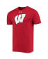 Фото #3 товара Men's Red Wisconsin Badgers School Logo Performance Cotton T-shirt