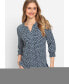 Women's 3/4 Sleeve Geo Print Tunic T-Shirt Синий, 12 - фото #1