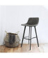 Фото #2 товара Faux Leather Bar Stool in Gray with Black Legs