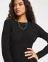 Фото #6 товара New Look soft ribbed crew neck midi dress in black