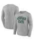 Фото #1 товара Men's Heather Gray Michigan State Spartans Basic Arch Long Sleeve T-shirt