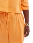 ASOS DESIGN Curve double gauze co-ord beach short in orange