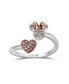 ფოტო #1 პროდუქტის Pave Crystal Minnie Mouse Head with Heart Bypass Ring