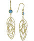 ფოტო #3 პროდუქტის Sky Blue Topaz Bezel Spiral Drop Earrings (2 ct. t.w.) in 14k Gold-Plated Sterling Silver