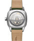 Men's Swiss Automatic Freelancer Green Leather Strap Watch 40mm