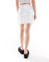 Noisy May mesh mini skirt co-ord with abstract print in pastel Hellweiß, M - EU 38 - фото #4