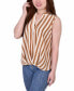 ფოტო #3 პროდუქტის Petite Size Sleeveless Y-neck Pleated Hem Blouse