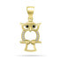 Playful gold-plated jewelry set with zircons Owl SET224Y (pendant, earrings)