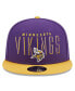 ფოტო #2 პროდუქტის Men's Purple, Gold Minnesota Vikings Headline 9FIFTY Snapback Hat