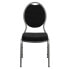 Hercules Series Teardrop Back Stacking Banquet Chair In Black Patterned Fabric - Silver Vein Frame