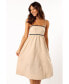 ფოტო #1 პროდუქტის Lino Contrast Trim Midi Dress