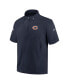 ფოტო #3 პროდუქტის Men's Navy Chicago Bears Sideline Coach Short Sleeve Hoodie Quarter-Zip Jacket