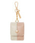 Women's Blush Pink and Beige Faux Leather Holder with Rose Gold-Tone Alloy