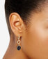 Фото #2 товара Onyx Circle Leverback Drop Earrings in 14k Gold