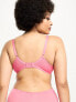 Ivory Rose Curve high apex sheer heart mesh bra in pink