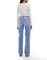 ONLY Tall Juicy high waisted wide leg jeans in mid blue