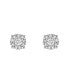 ფოტო #3 პროდუქტის Round Cut Natural Certified Diamond (0.27 cttw) 14k White Gold Earrings Regal Cluster Design