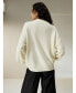 Фото #3 товара Women's Drop shoulder Wool Sweater for Women