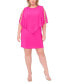 Plus Size Cape-Overlay Embellished-Ladder Dress Fiercely Fucshia, 1X - фото #3