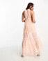 Miss Selfridge rose embroidered lace maxi dress in pink Розовый, 38 - фото #2