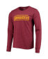 Фото #3 товара Men's Washington Commanders Threads Burgundy Wordmark Tri-Blend Long Sleeve T-shirt