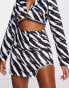 Фото #2 товара I Saw It First mini skirt with embellishment trim co-ord in zebra