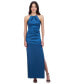 Women's Gathered Side-Slit Evening Gown