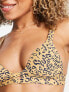Volcom yess leopard triangle bikini top in multi
