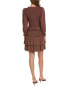 Nation Ltd Abby Demure Party Mini Dress Women's Brown L