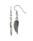 ფოტო #1 პროდუქტის Stainless Steel Antiqued Black Crystal Wings Dangle Earrings