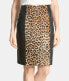 Фото #1 товара Halogen 153716 Women's Leopard Print Genuine Calf Hair & Leather Skirt Sz. 4