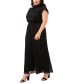 Plus Size Chiffon Smocked-Neck Flutter-Sleeve Jumpsuit