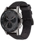 ფოტო #2 პროდუქტის Men's Swiss Chronograph Museum Sport Black Perforated Leather Strap Watch 43mm