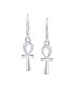 Christian Religious Symbol of Life Egyptian Ankh Cross Drop Dangle Lever back Earrings For Women Teens Polished .925 Sterling Silver