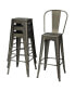 Фото #13 товара Set of 4 High Back Metal Stool 30'' Seat Bar Height