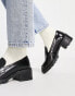 & Other Stories leather chunky sole loafer shoes in black