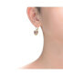 ფოტო #2 პროდუქტის Sterling Silver with Pink Bow Heart Cubic Zirconia Leverback Earrings