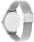 ფოტო #3 პროდუქტის Women's Silver-Tone Stainless Steel Mesh Bracelet Watch 34mm