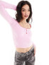 Фото #1 товара ASOS DESIGN long sleeve contrast button in pink