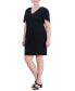 Plus Size V-Neck Cape-Sleeve Sheath Dress