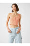 Топ Koton Kareli Crop Buttoned