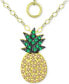 ფოტო #3 პროდუქტის Cubic Zirconia Pineapple Pendant Necklace in 18k Gold-Plated Sterling Silver, 16" + 2" extender, Created for Macy's