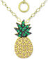 Giani Bernini cubic Zirconia Pineapple Pendant Necklace in 18k Gold-Plated Sterling Silver, 16" + 2" extender, Created for Macy's Green & Yellow Cz, 16 inches - фото #3