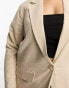 Only Curve oversized linen blazer in stone