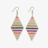 ფოტო #1 პროდუქტის INK + ALLOY Cream Rainbow Colors Horizontal Diamond Luxe Earring 3.5"